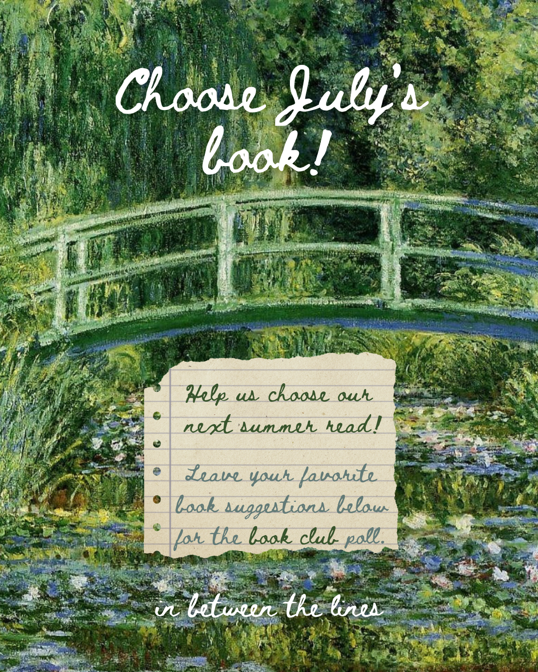 Choose July’s Book Club Pick!